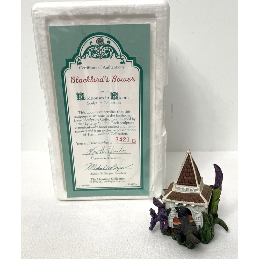 Vtg Blackbird's Bower Birdhouses in Bloom Figurine Hamilton Collection 1997